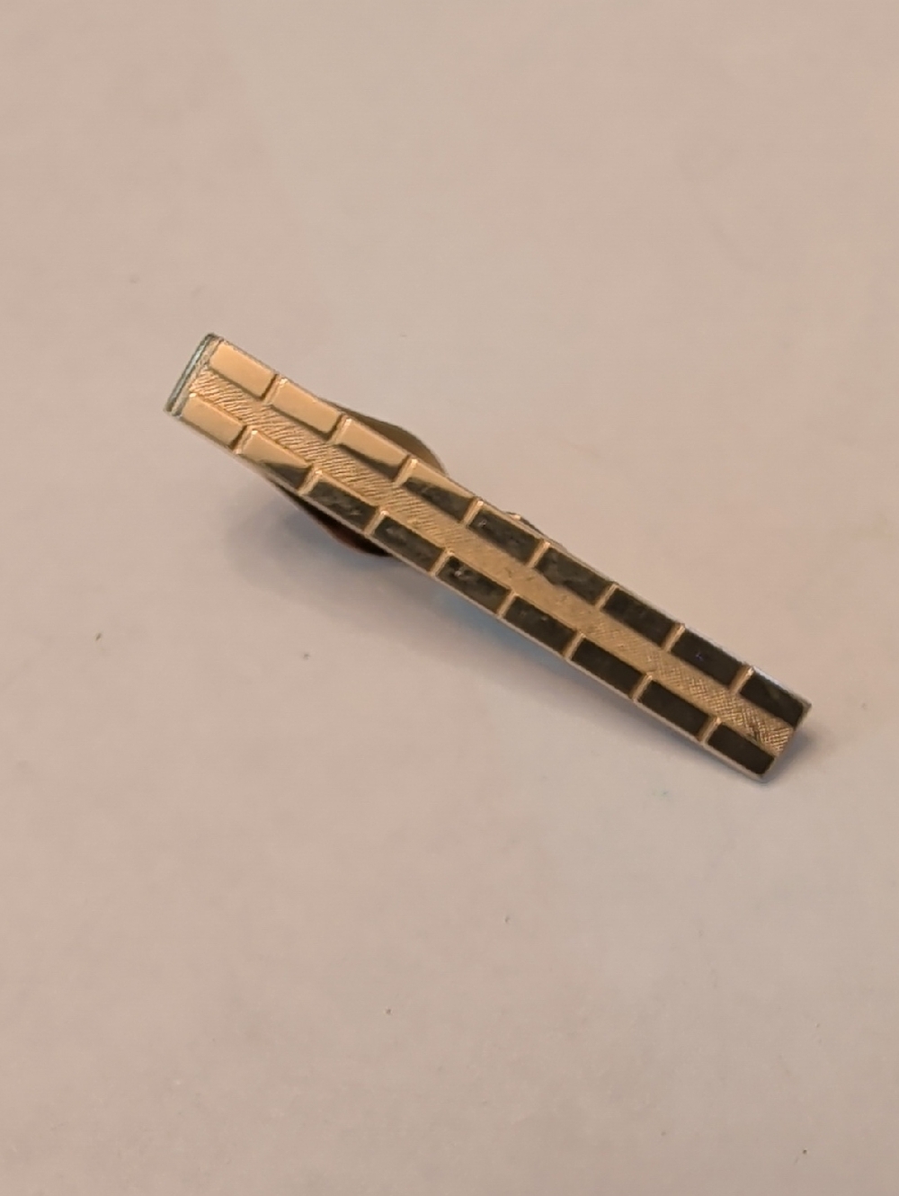 SWANK Gold Tone Patterned Tie Clip